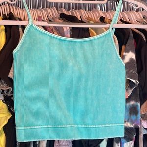 NWT Zenana Acid Washed Cropped Cami Bralette